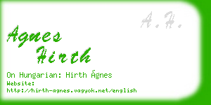 agnes hirth business card
